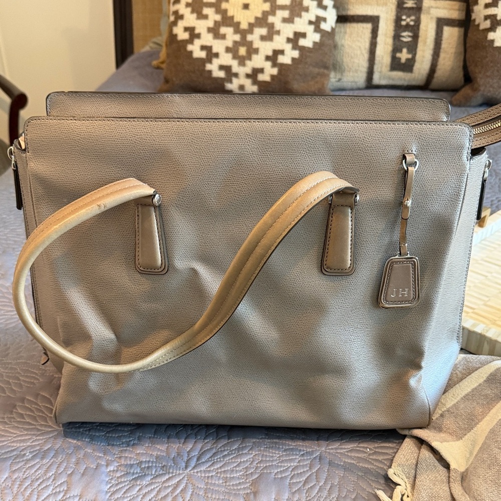 Tumi Taupe Tote Bag with dust cover - Picture 2 of 11